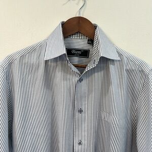 Biani of Italy medium L/s  bd white w/ gray stripes